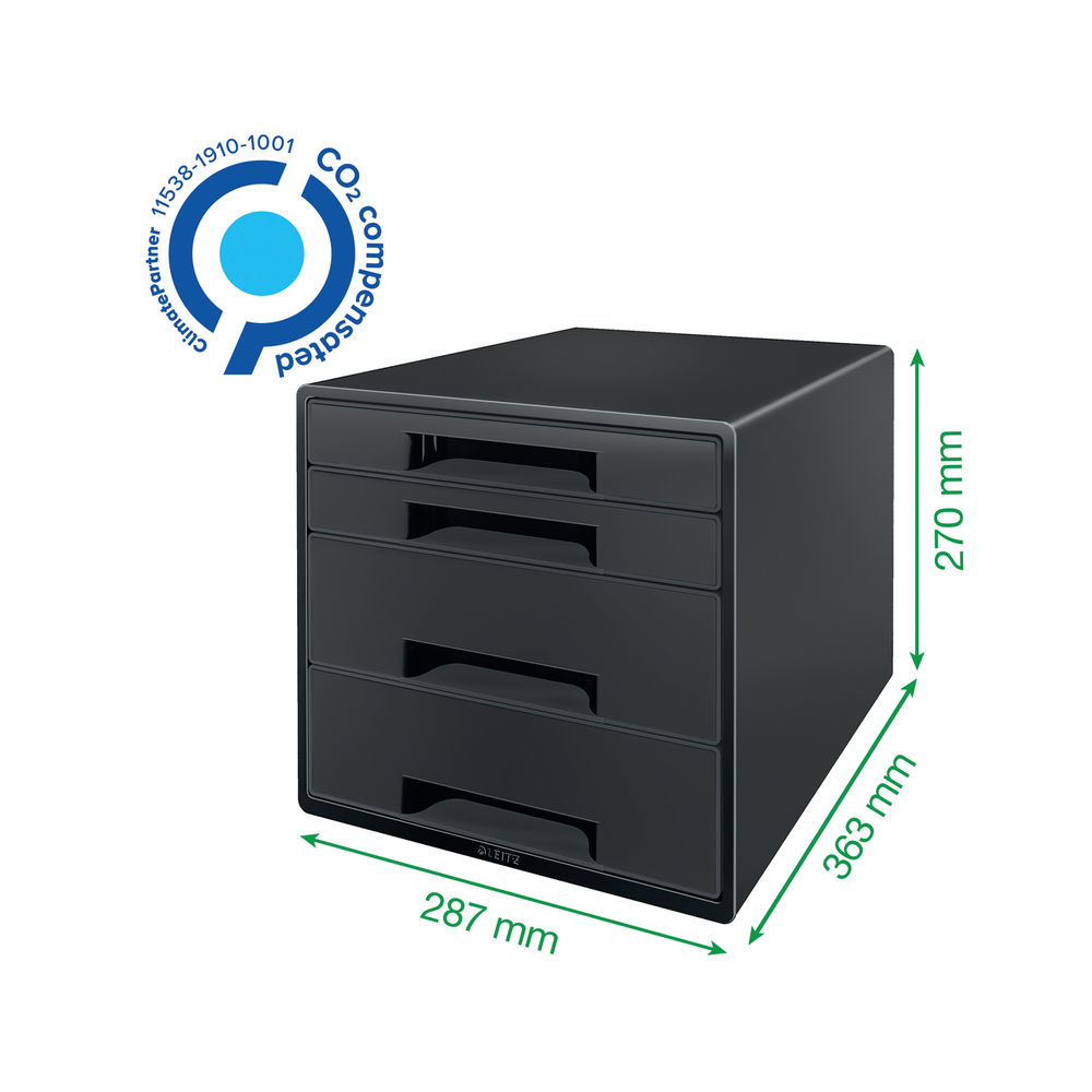 Leitz Recycle Black 4-Drawer Cabinet