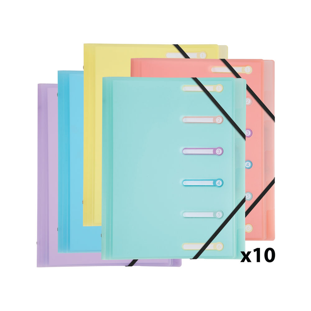 Exacompta Chromaline 3 Flap Multipart Files A4 Assorted (Pack of 10)