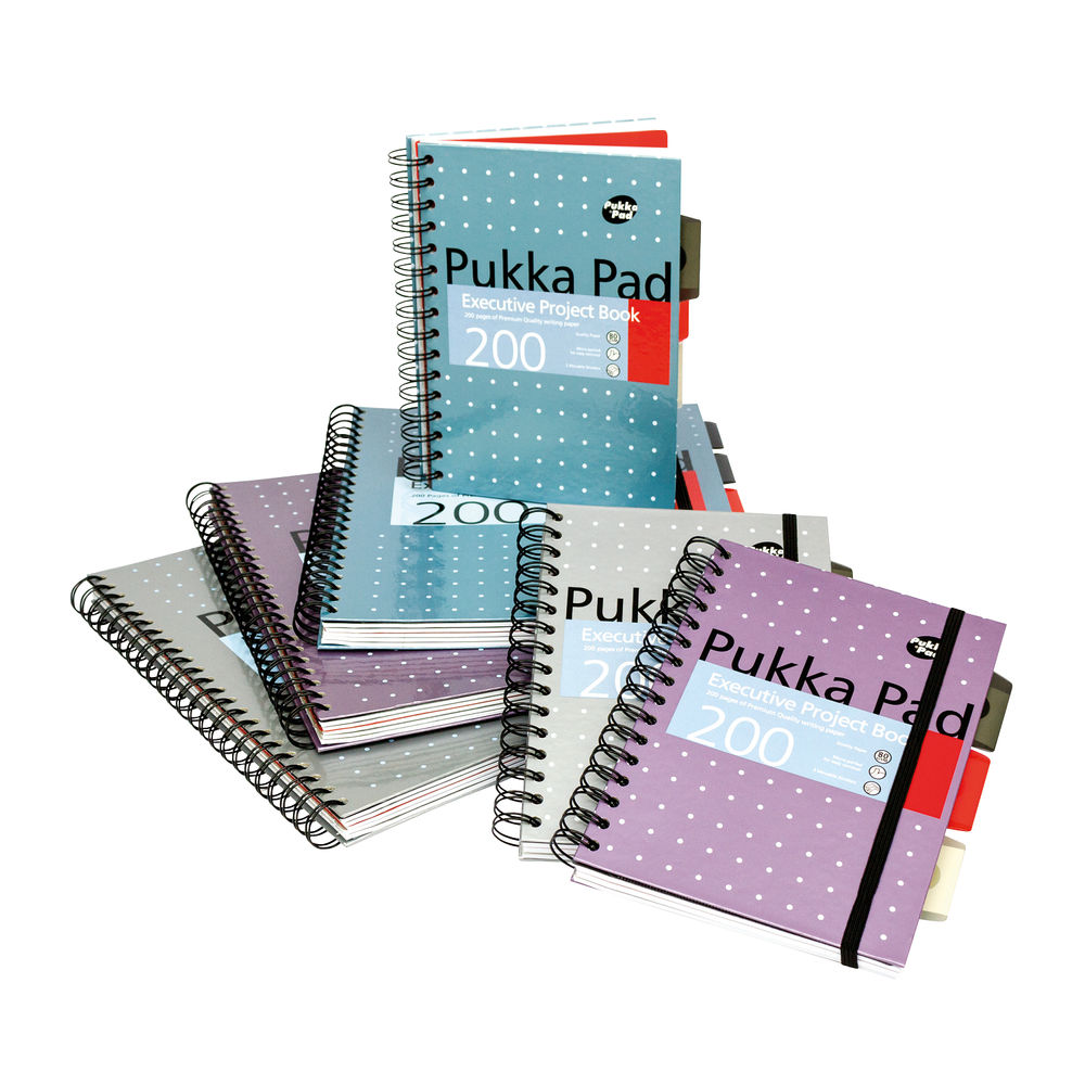 Pukka Pad Metallic Executive A5 Project Books (Pack of 3)