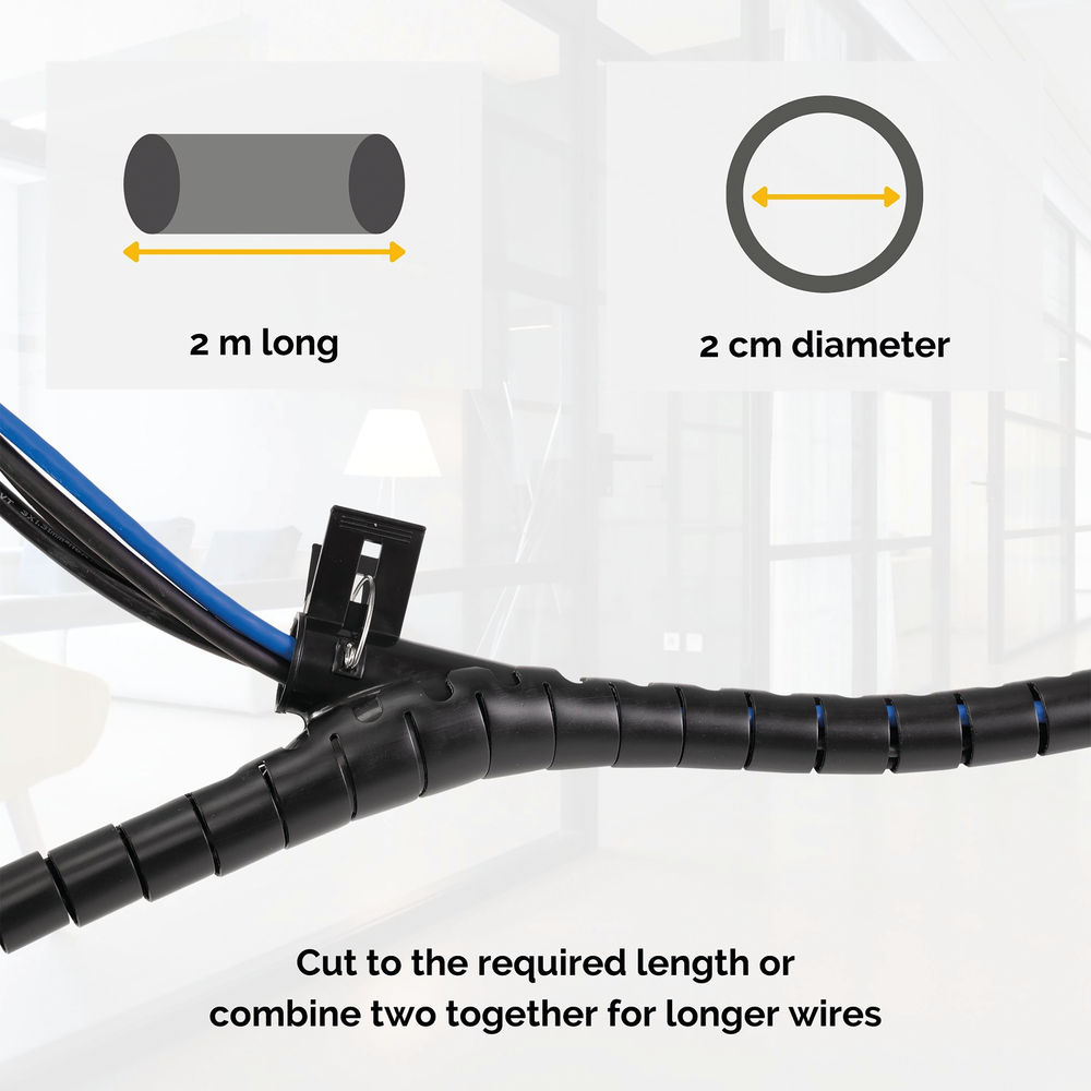 Fellowes Black 2m Cable Zip