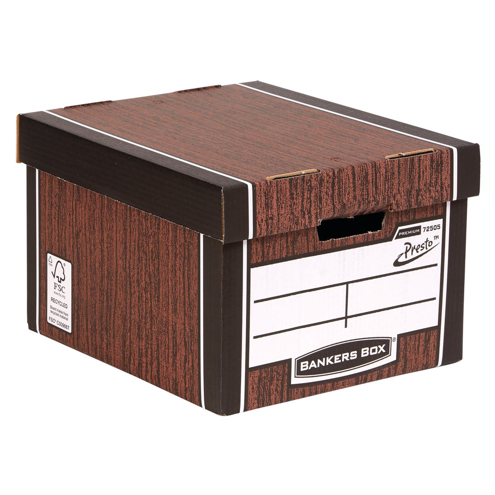 Bankers Box Premium Classic Box Wood Grain (Pack of 5)