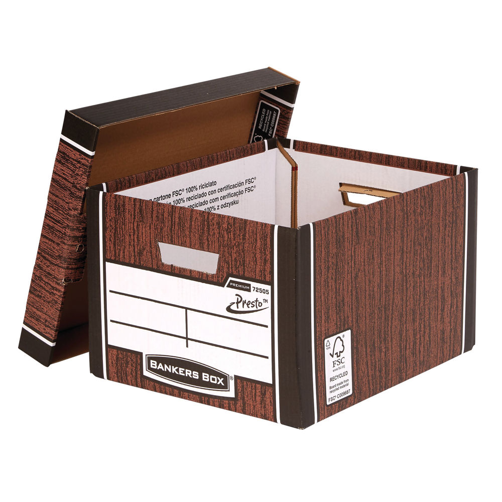 Bankers Box Premium Classic Box Wood Grain (Pack of 5)