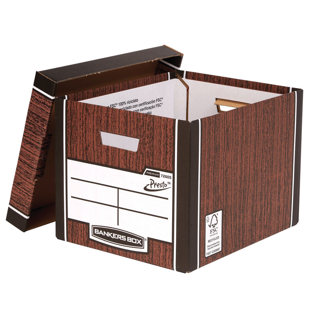 Bankers Box Premium Tall Box Woodgrain (Pack of 5)