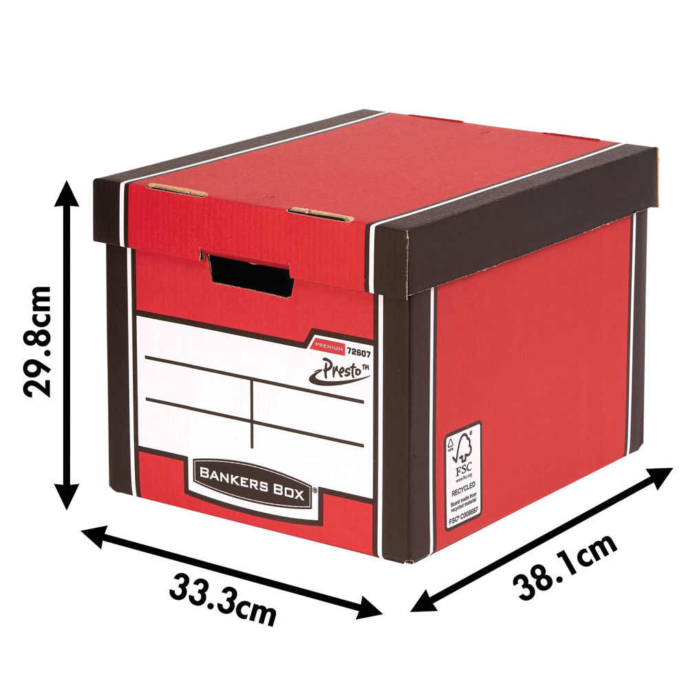 Bankers Box Premium Tall Box Red (Pack of 5)