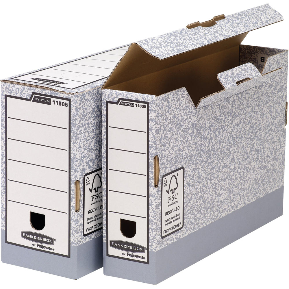 Bankers Box Foolscap Grey Transfer Files (Pack of 10)