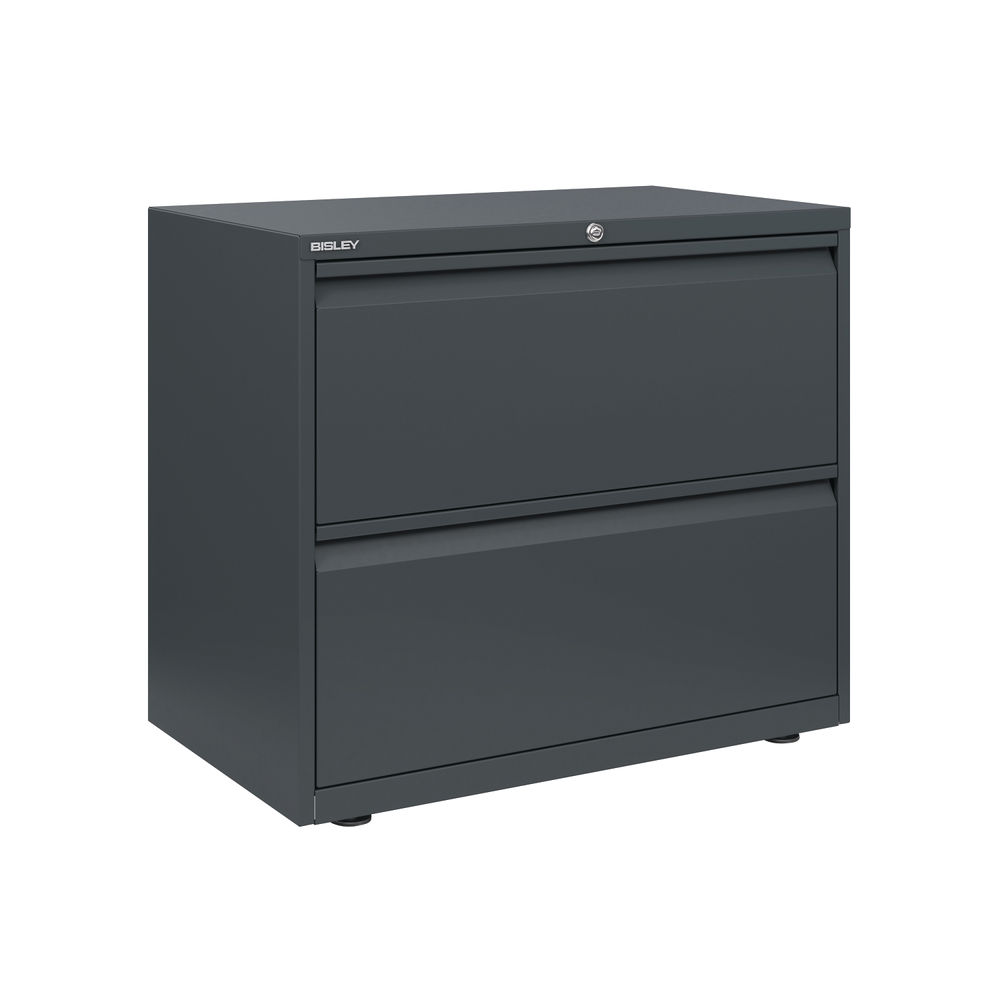 Bisley Essentials Anthracite Grey 2 Drawer Side Filing Cabinet 800x693mm