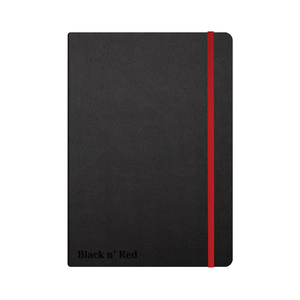 Black n' Red Casebound Hardback Notebook Ruled A5 Black 400033673