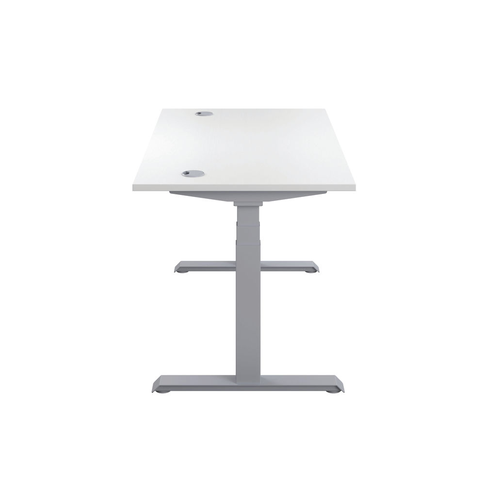 Jemini 1200x800mm White/Silver Sit Stand Desk