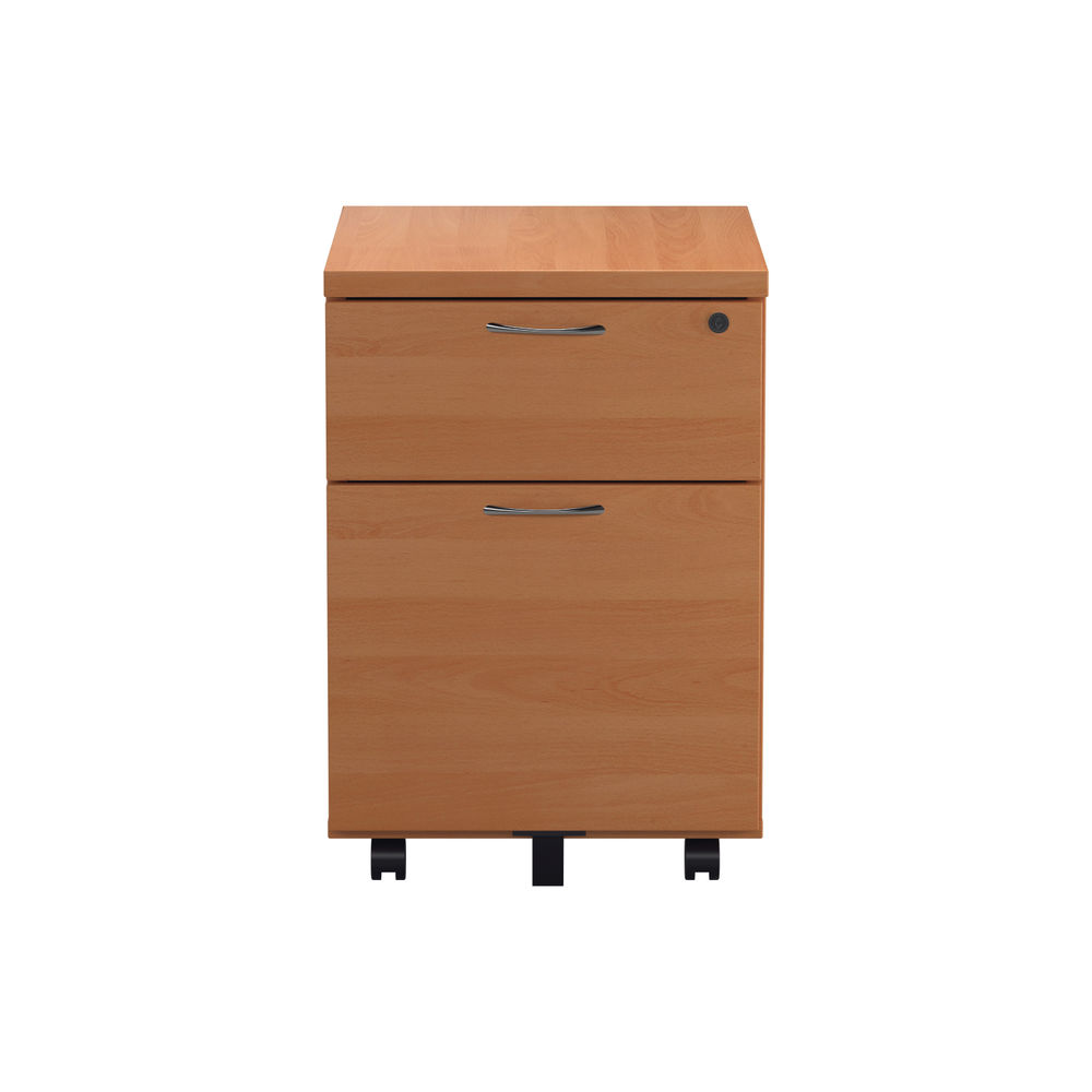 Jemini V2 H495mm Beech 2 Drawer Mobile Pedestal