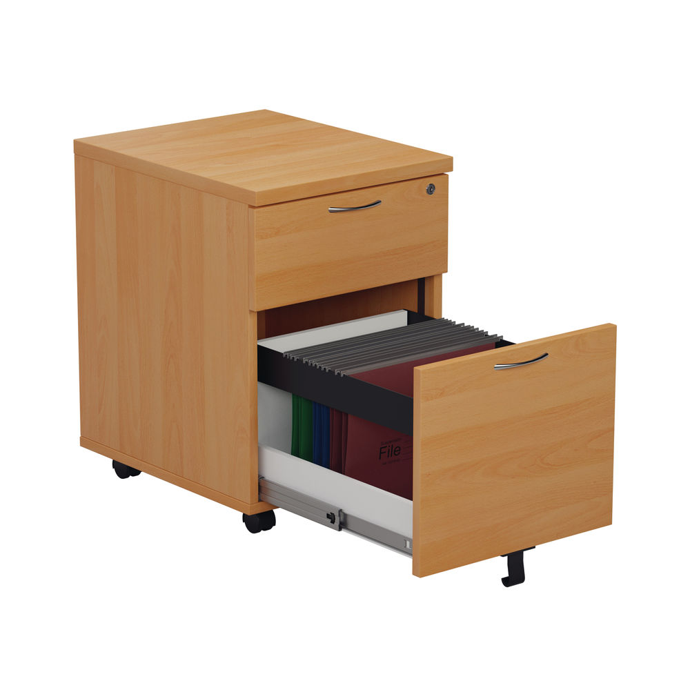 Jemini V2 H495mm Beech 2 Drawer Mobile Pedestal