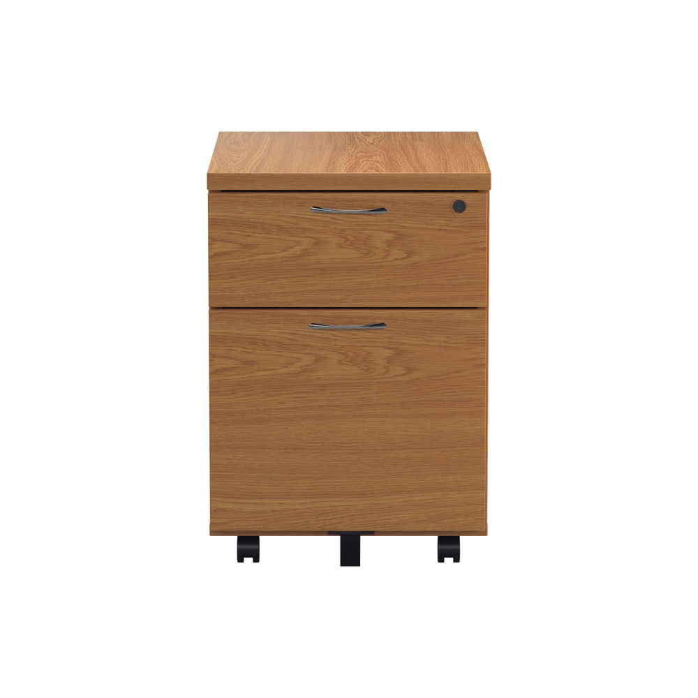 Jemini H595mm Nova Oak 2 Drawer Mobile Pedestal