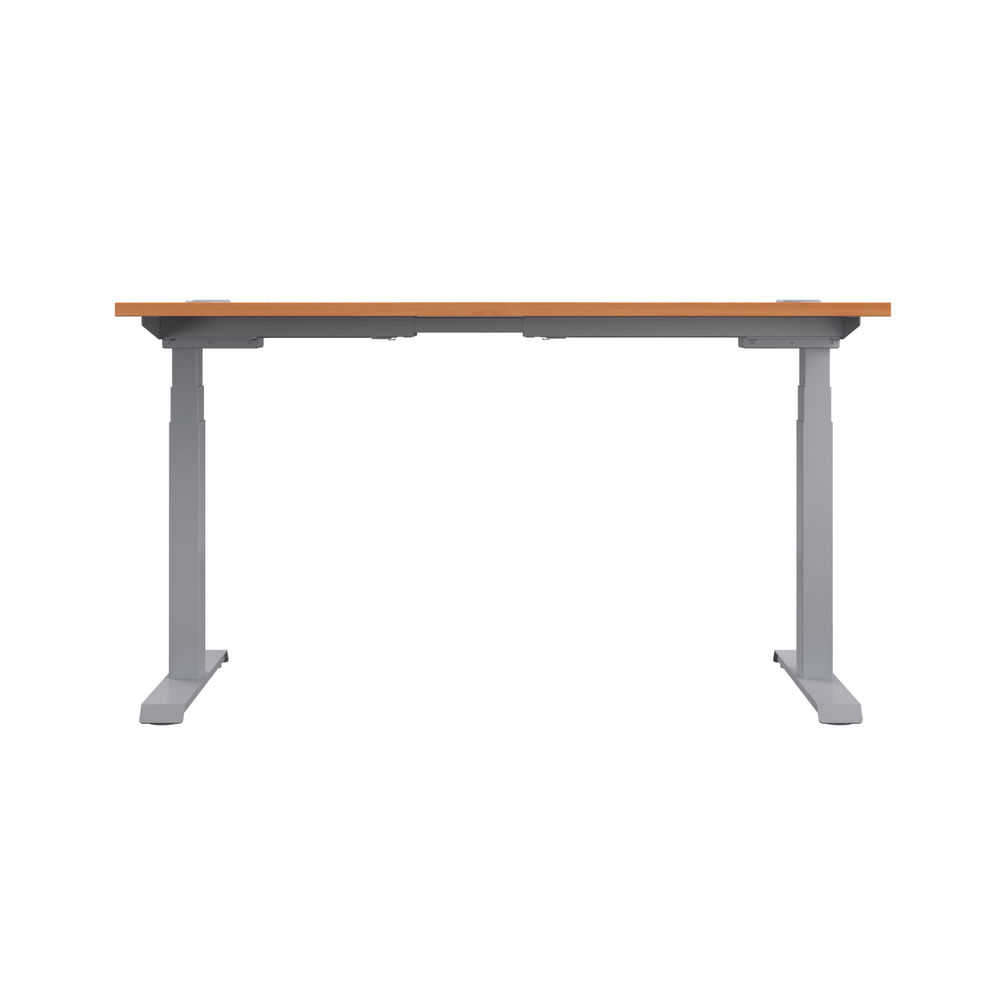 Jemini 1600x800mm Beech/Silver Sit Stand Desk