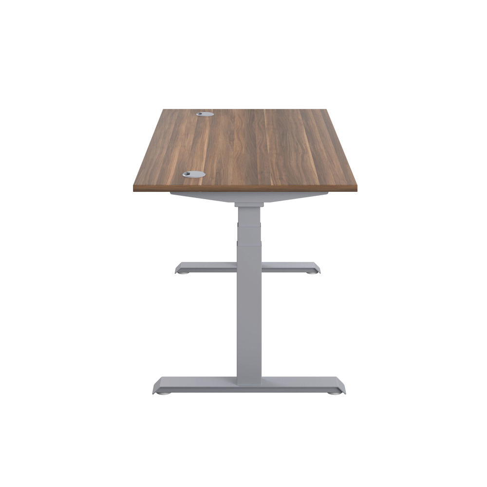 Jemini 1600x800mm Dark Walnut/Silver Sit Stand Desk