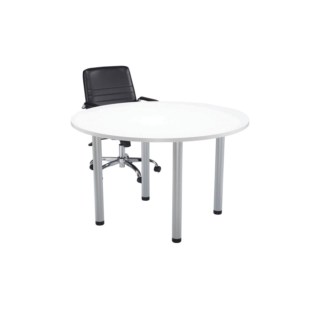 Jemini 1200mm White Circular Meeting Table