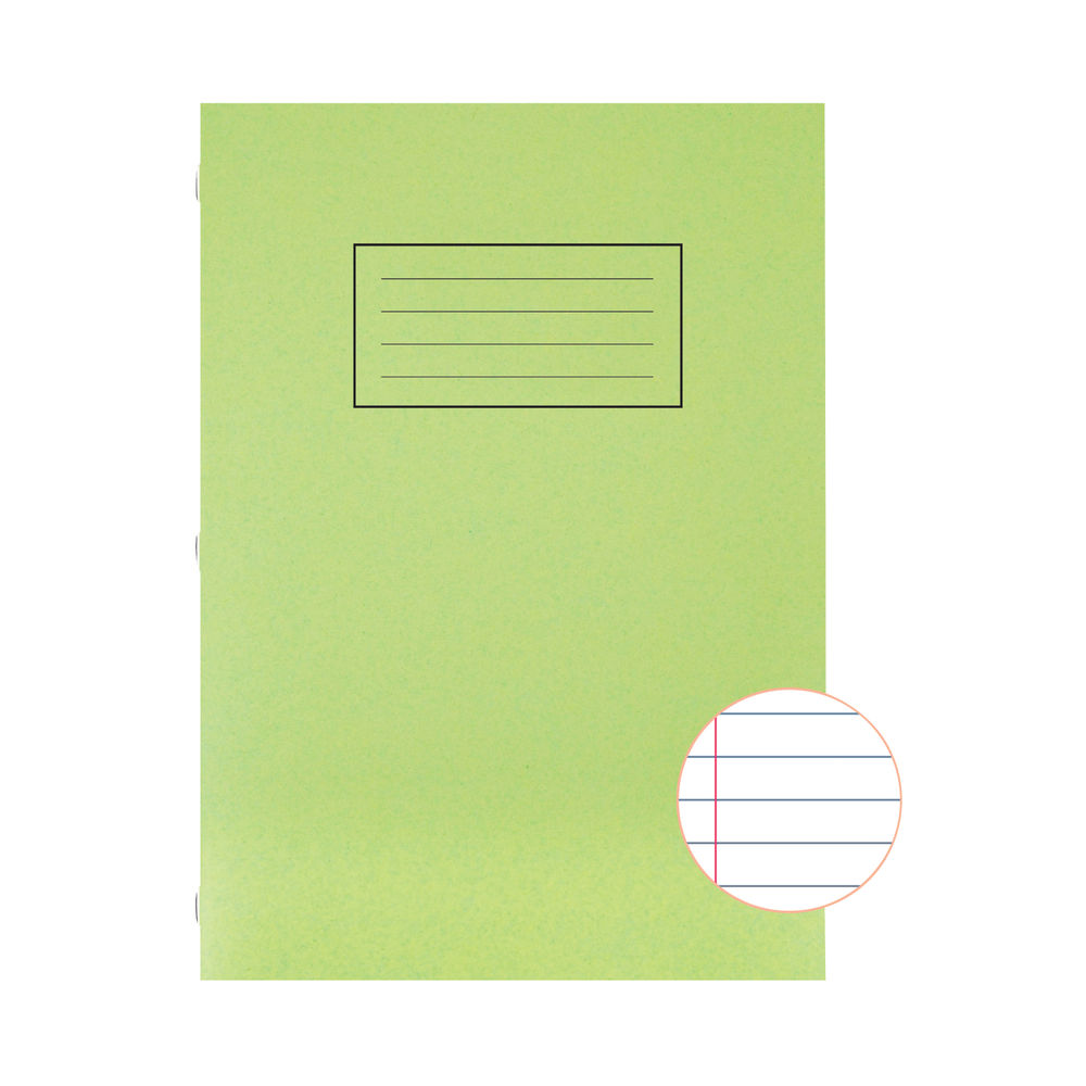 Silvine A4 Green Ruled Exercise Books, Pack of 10 | EX110