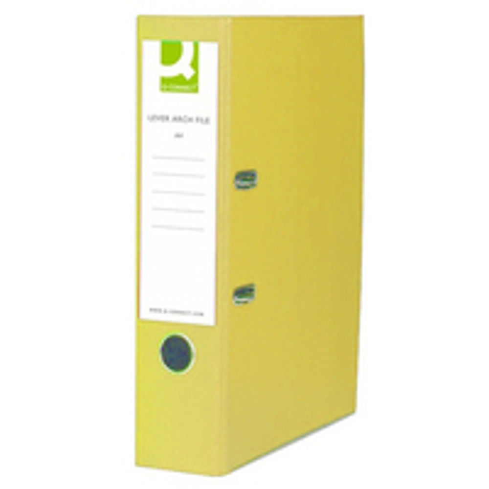 Q-Connect Lever Arch File Paperbacked A4 Yellow (Pack of 10)