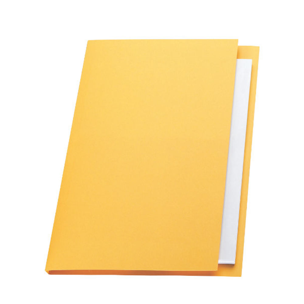 Guildhall Yellow Foolscap Square Cut Folders 315gsm (Pack of 100)