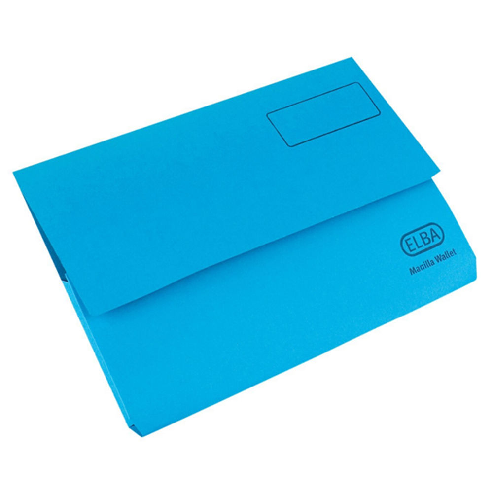 Elba Strongline Foolscap Blue 32mm Document Wallets (Pack of 25)