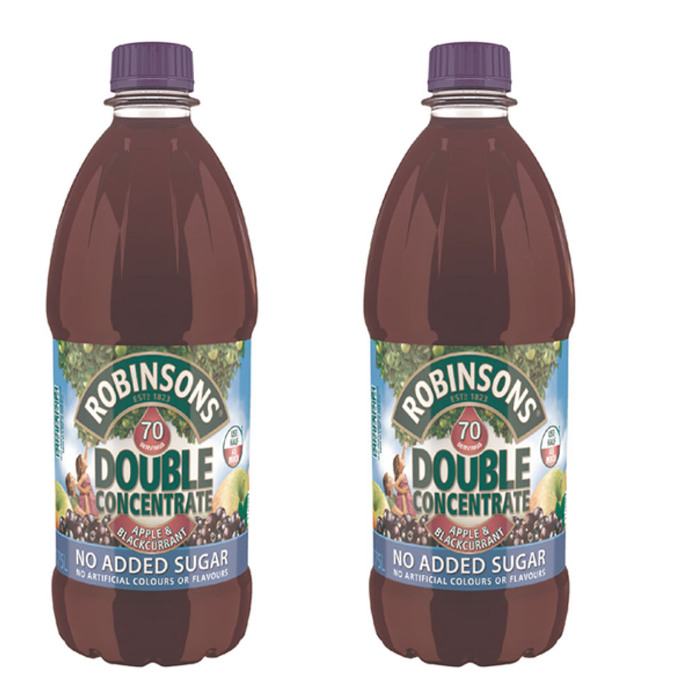 Robinsons Double Concentrate Apple/Blackcurrant 1.75L (Pack of 2)