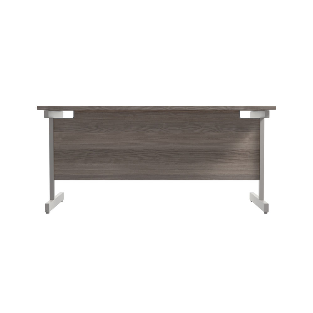 Jemini 1600x800mm Grey Oak/Silver Single Rectangular Desk