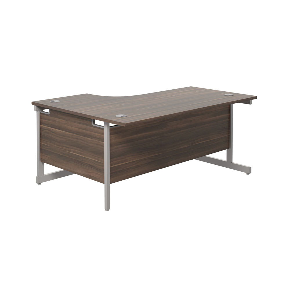 Jemini 1600mm Dark Walnut/Silver Right Hand Radial Desk