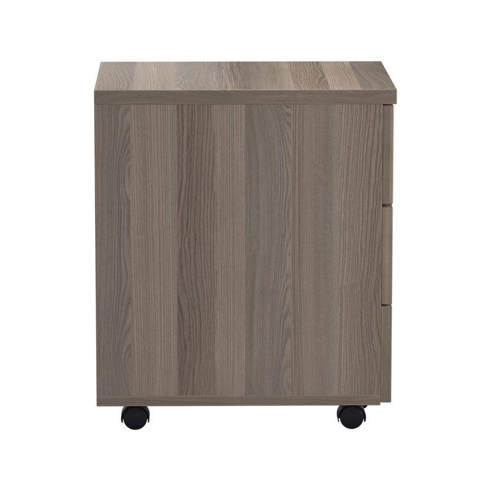 Jemini H595mm Grey Oak 3 Drawer Mobile Pedestal