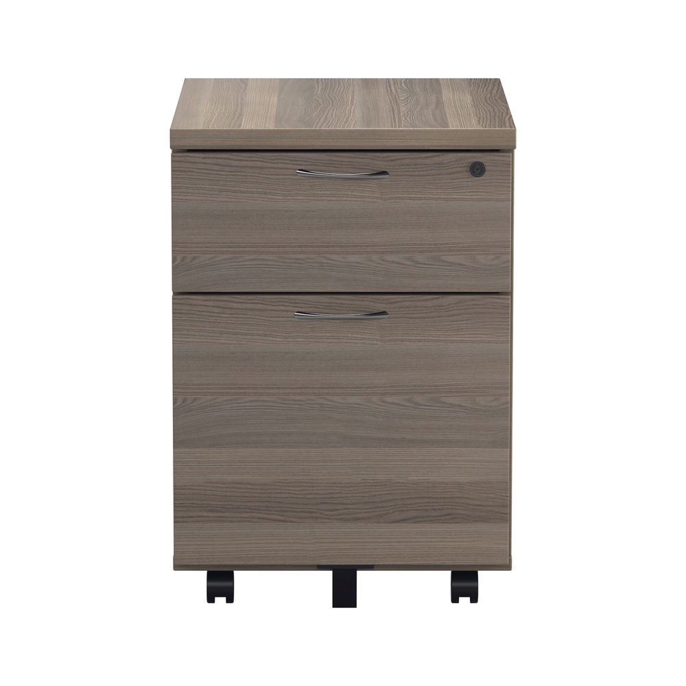 Jemini H595mm Grey Oak 2 Drawer Mobile Pedestal