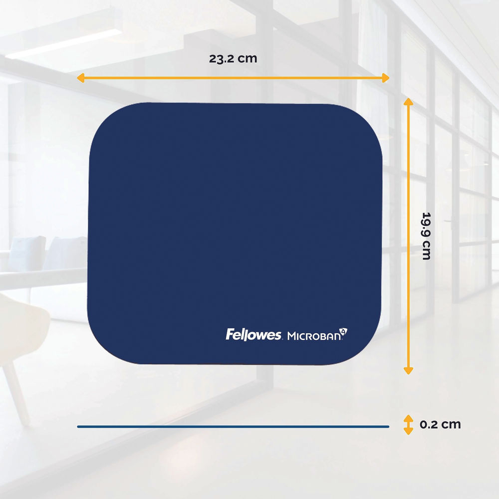 Fellowes Navy Microban Protected Mouse Pad