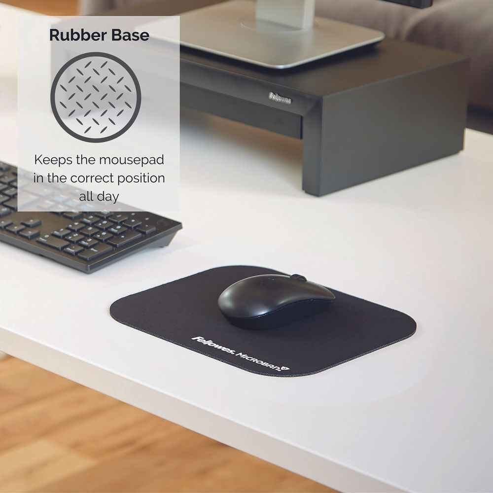 Fellowes Black Microban Mouse Mat