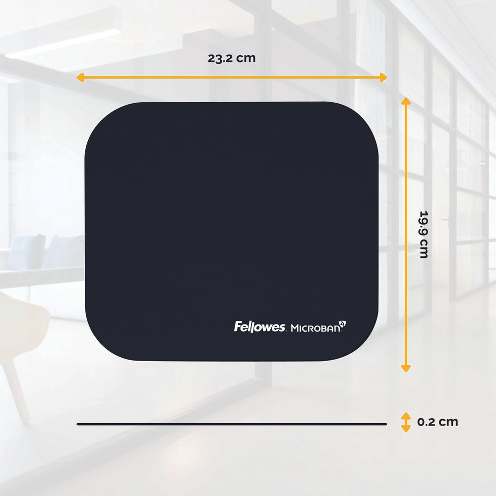 Fellowes Black Microban Mouse Mat