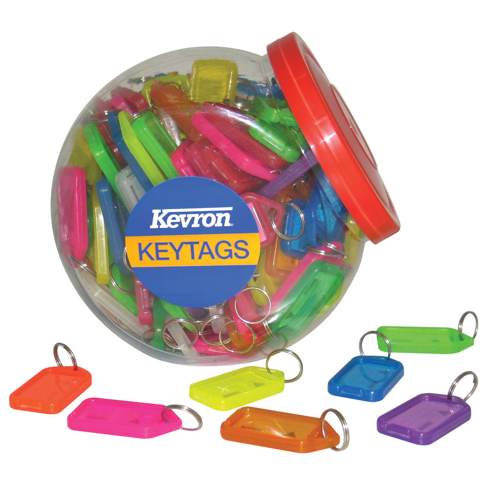 Kevron Plastic Clicktag Key Tag Large Assorted Tub 70 Pack Id30ac70