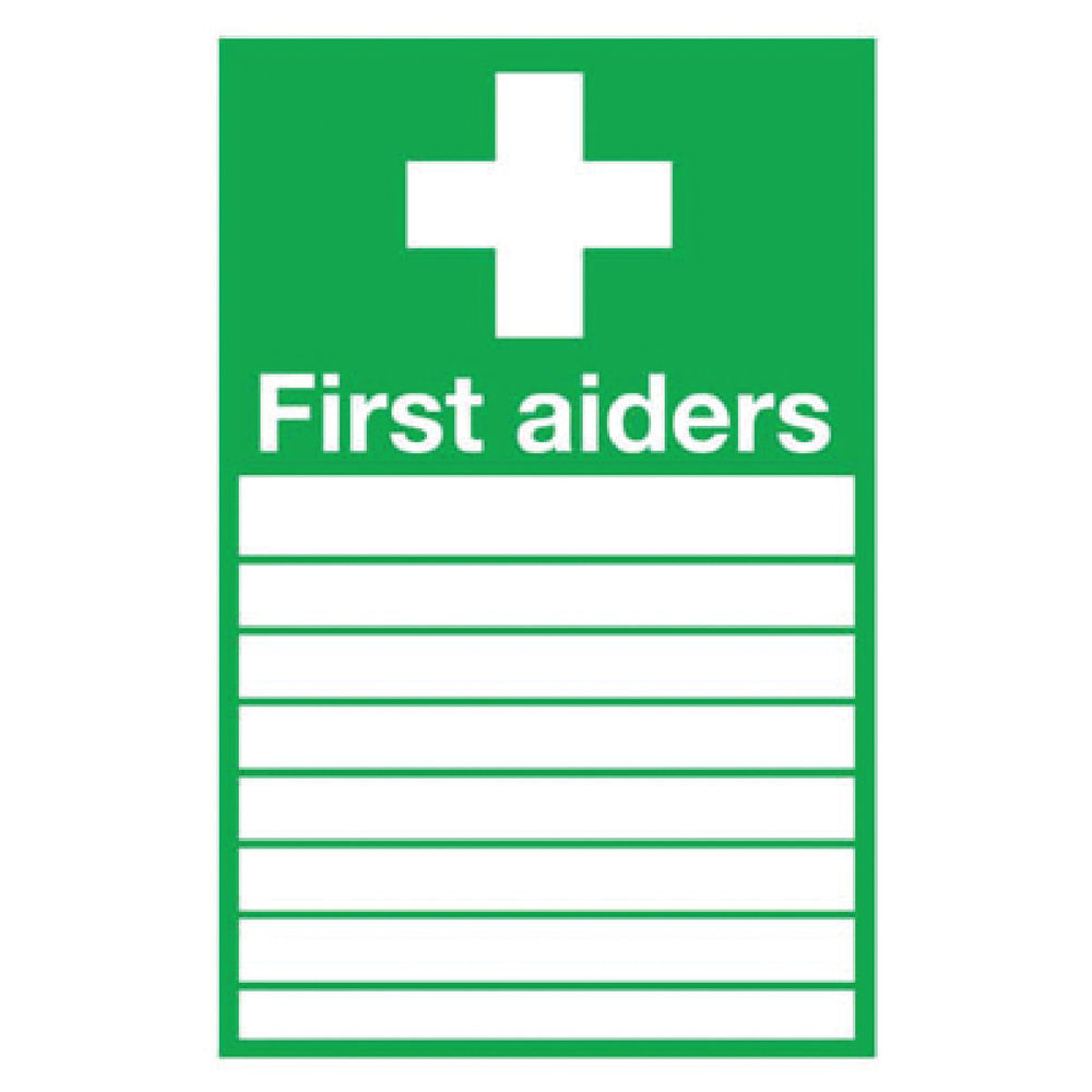 First Aiders 300 x 200mm PVC Safety Sign