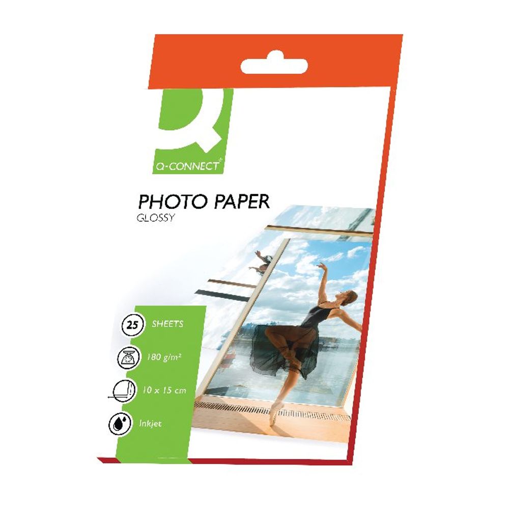 Q-Connect 10x15cm Gloss Photo Paper 180gsm (25 Pack) KF01905