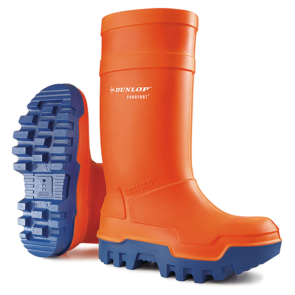Dunlop Purofort Thermo+ Full Safety Wellington Boots 1Pr Orange 8 C66234308