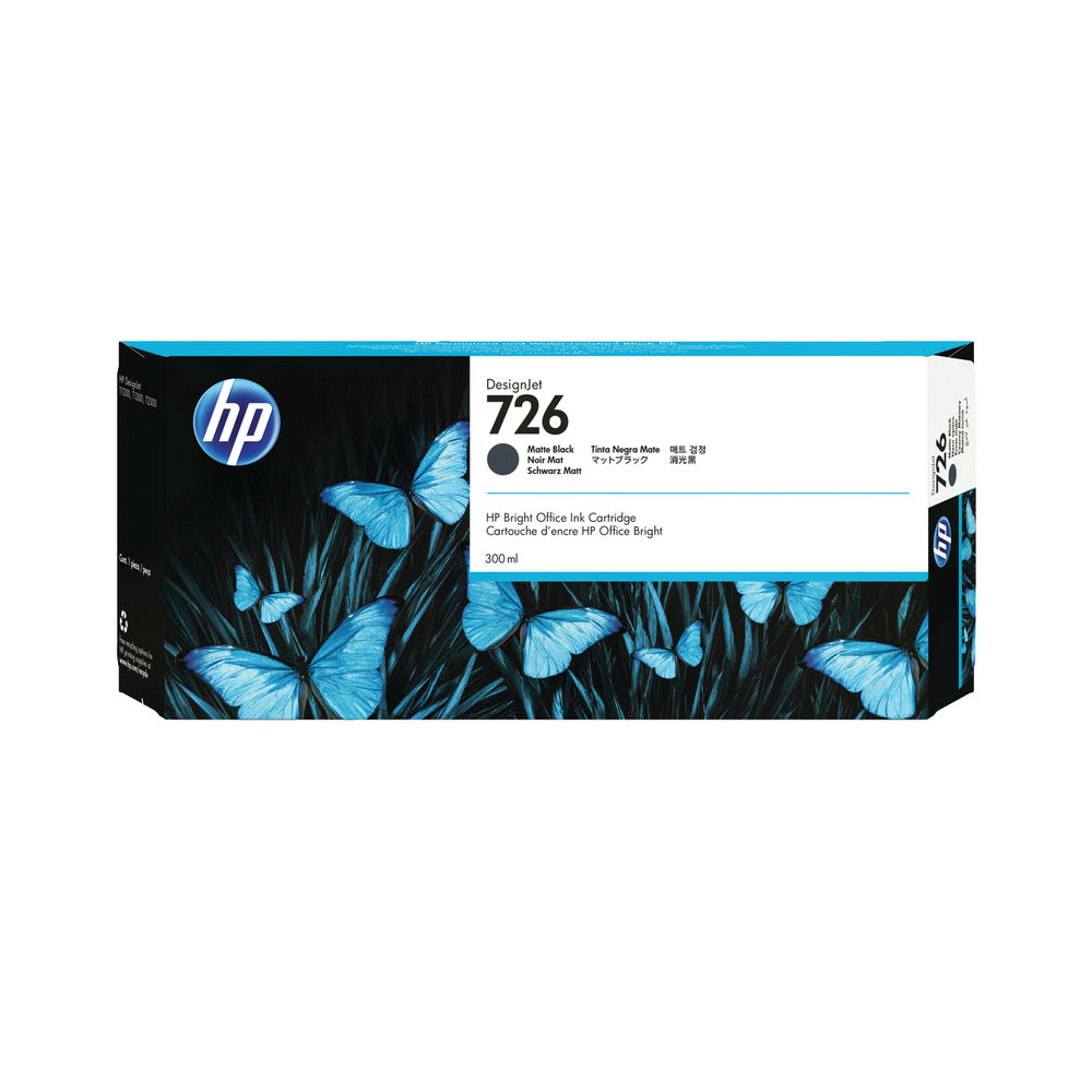 HP Matte Black 726 Ink Cartridge 300ml CH575A