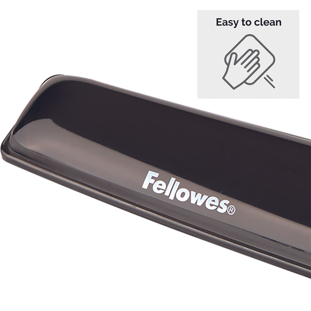 Fellowes Crystals Black Gel Wrist Rest