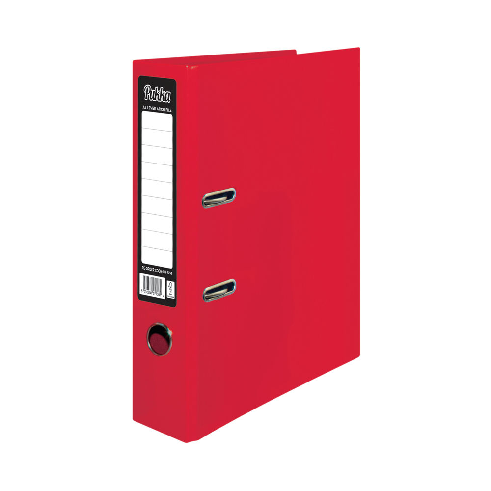 Pukka Brights A4 Red Lever Arch File (Pack of 10)