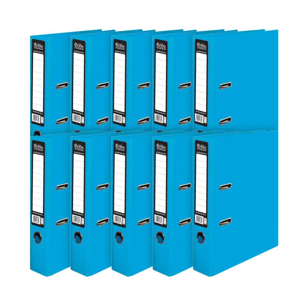 Pukka Brights Lever Arch File A4 Blue (10 Pack) BR-7761