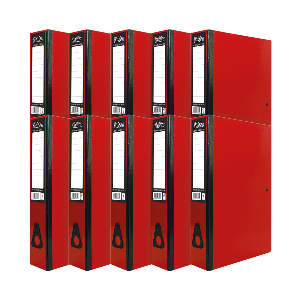 Pukka Brights Box File Foolscap Red (Pack of 10) BR-7774