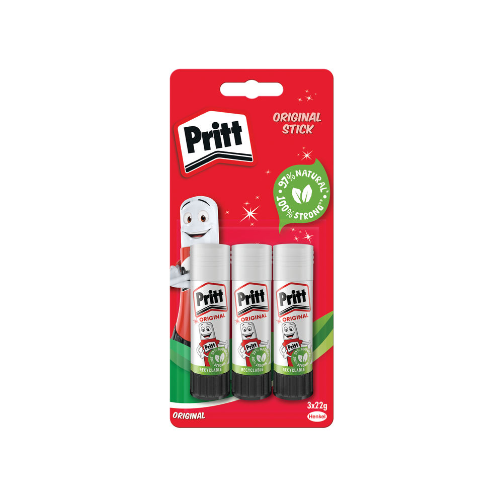 Pritt Stick Glue Stick 22g (Pack of 3)