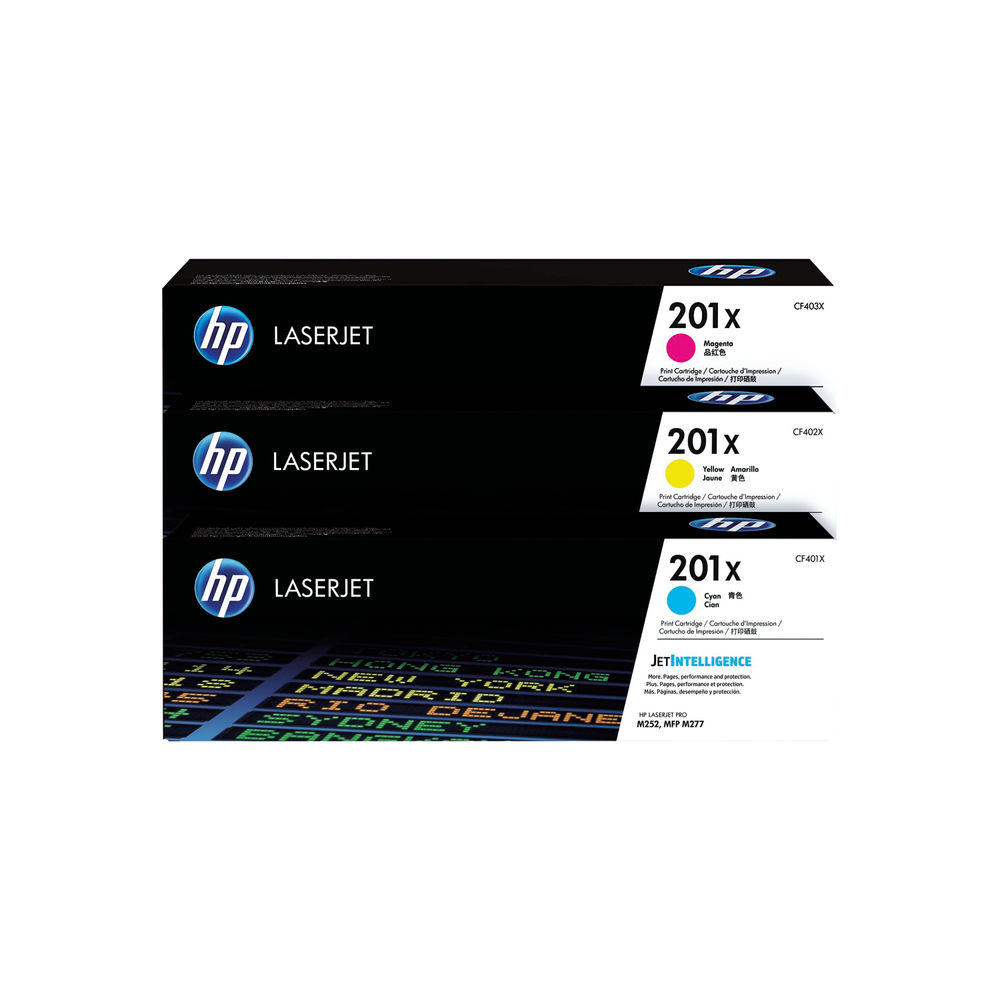 HP 201X High Yield Colour LaserJet Toner Cartridge Tri Pack | CF253XM