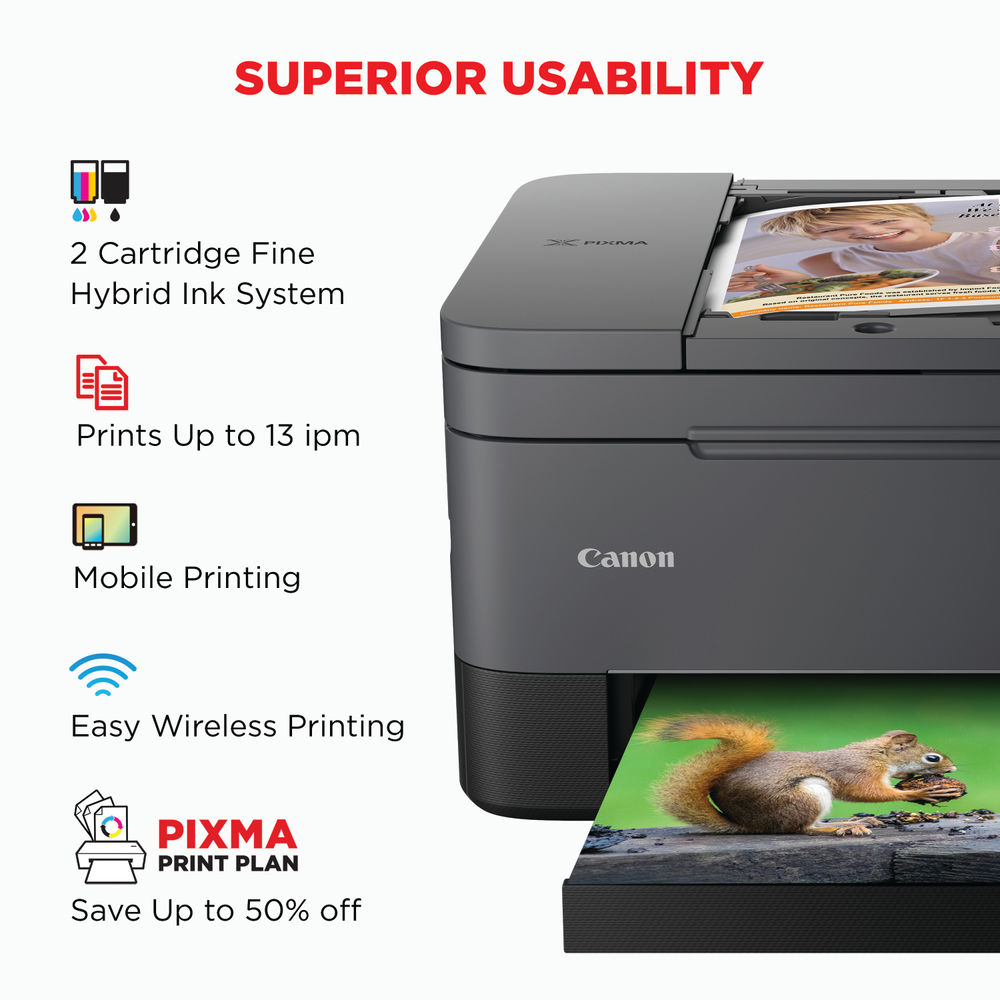 Canon PIXMA TS7450i 3-in-1 A4 Colour Wireless Inkjet Photo Printer Black