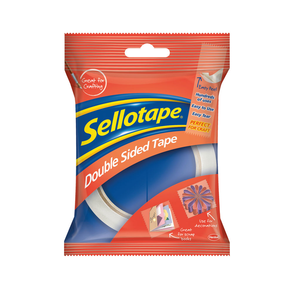 Sellotape Double Sided Tape 12mmx33m (Pack of 8)