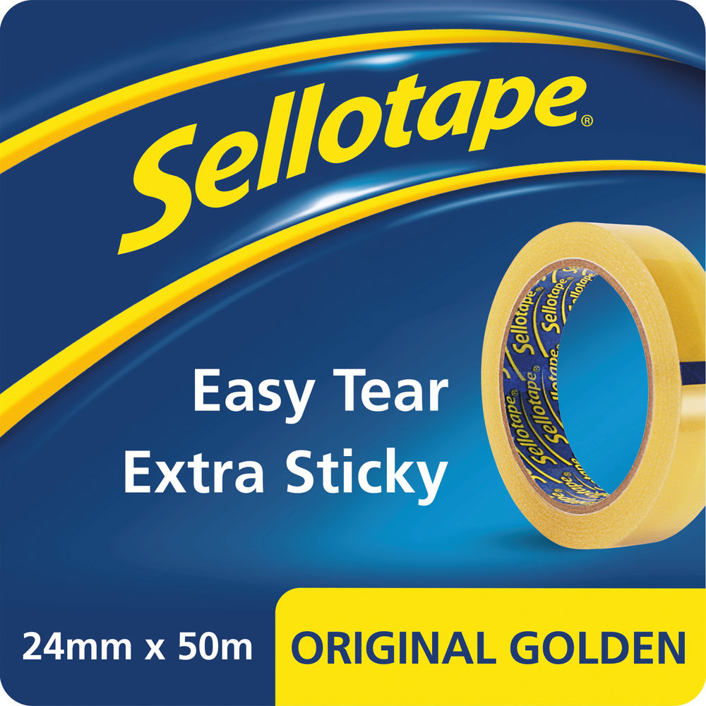 Sellotape Original Golden 24mm x 50m Clip Strip Tape (Pack of 12)
