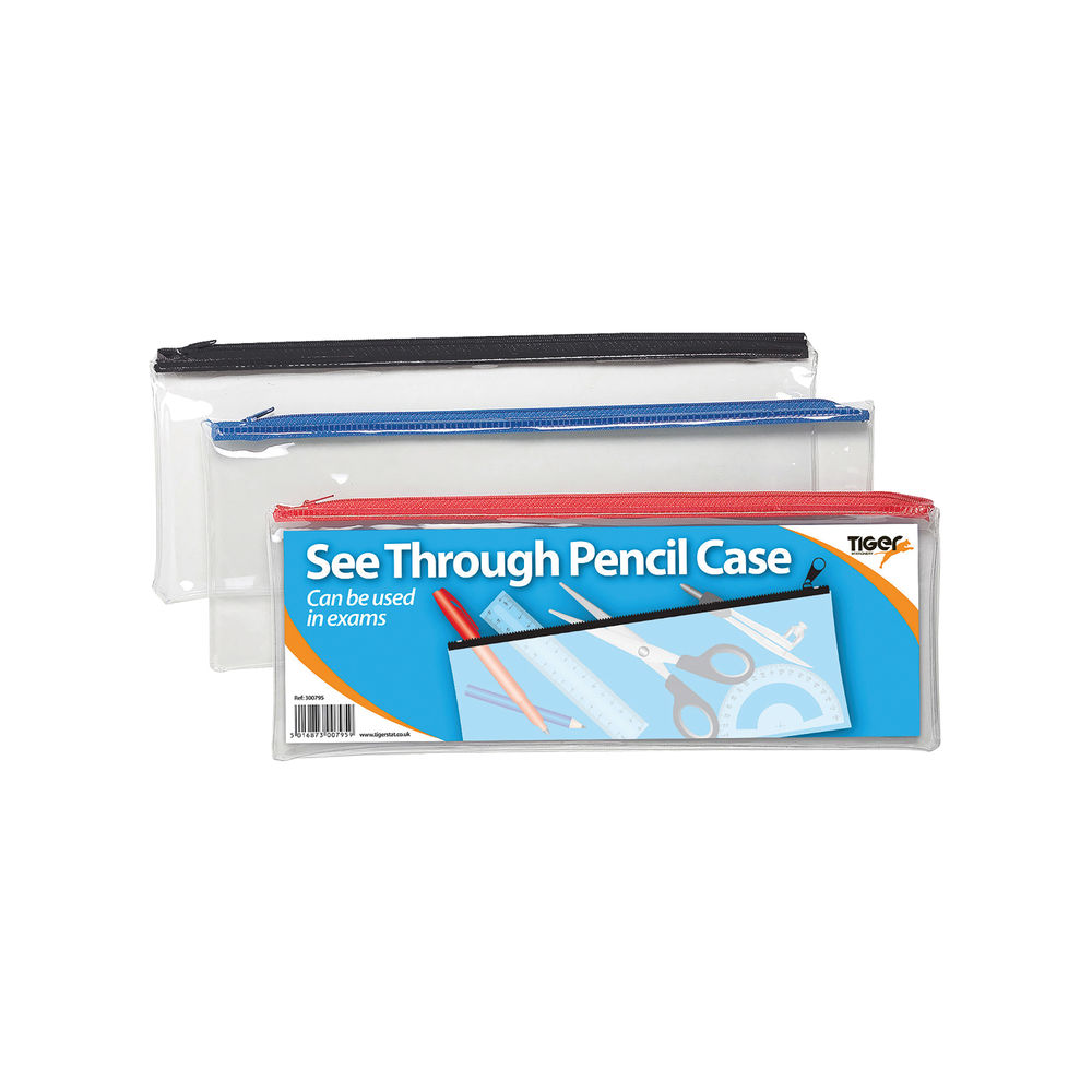 See Through Pencil Case 330 x 125mm (Pack of 12) 300795