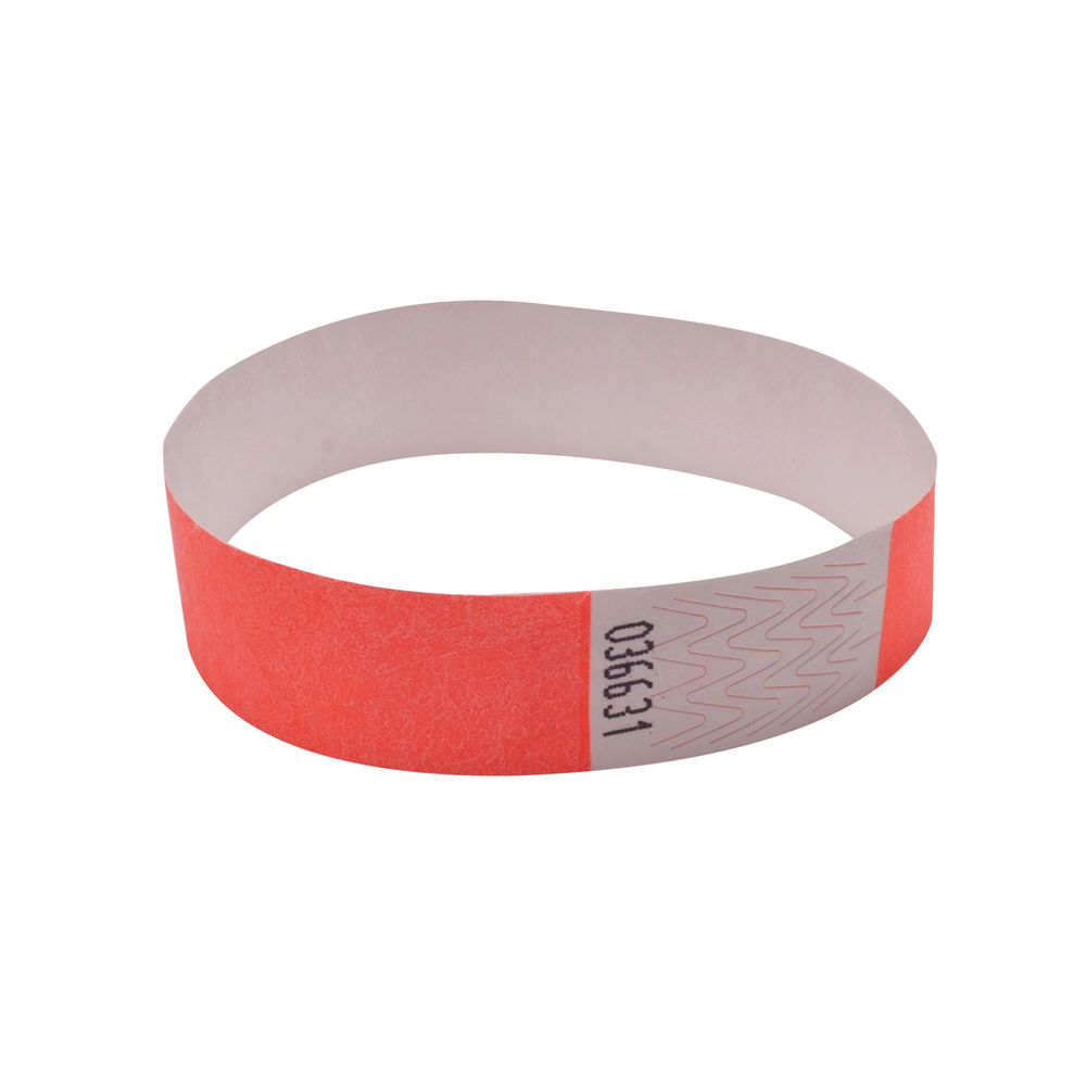 Announce Single Use 19mm Coral Wrist Bands (1000 Pack)