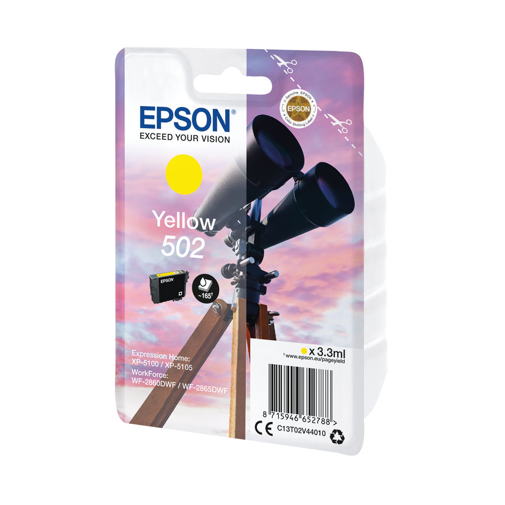 Epson Singlepack 502 Ink Yellow C13T02V44010