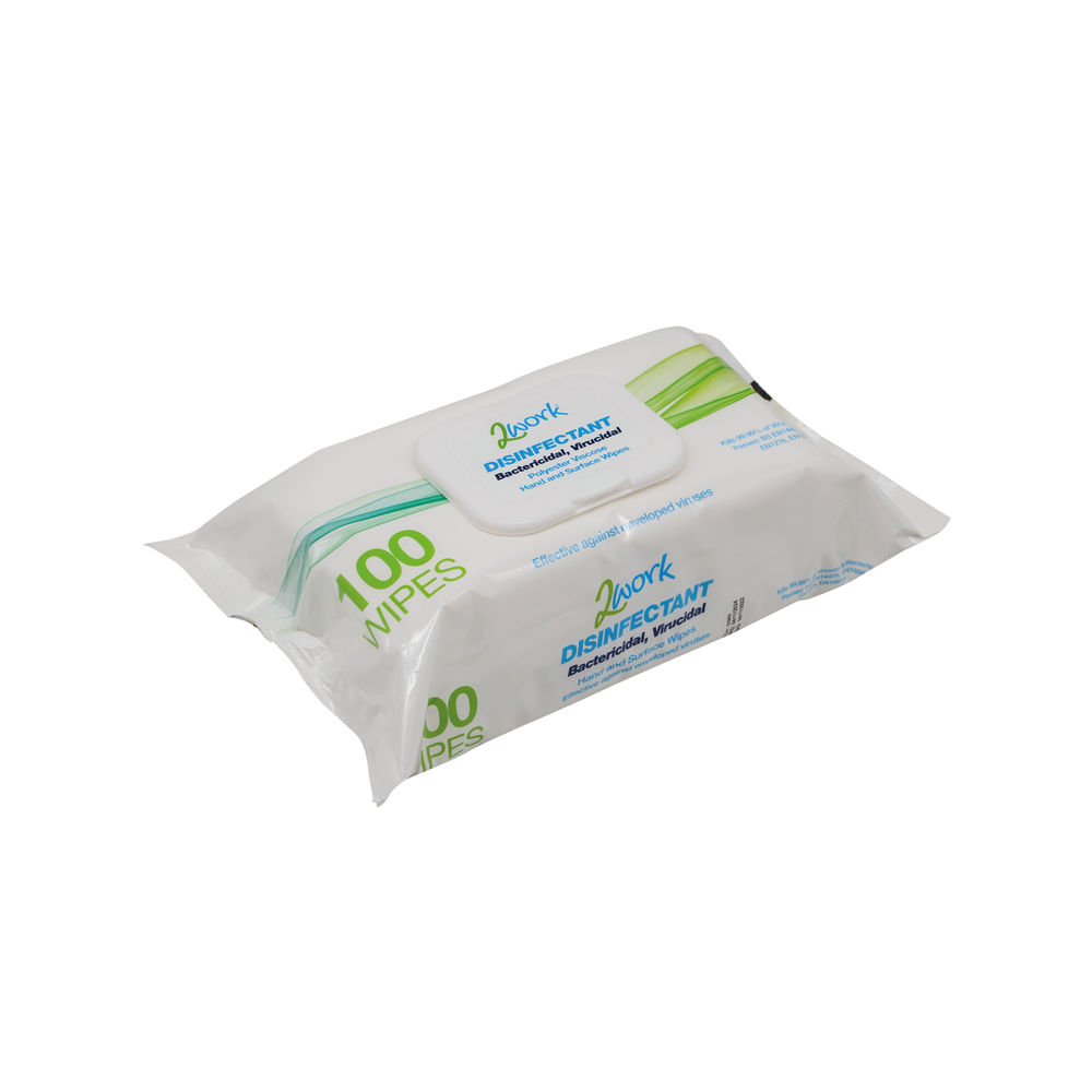 2Work Disinfectant Hand and Surface Wipes (Pack of 100)