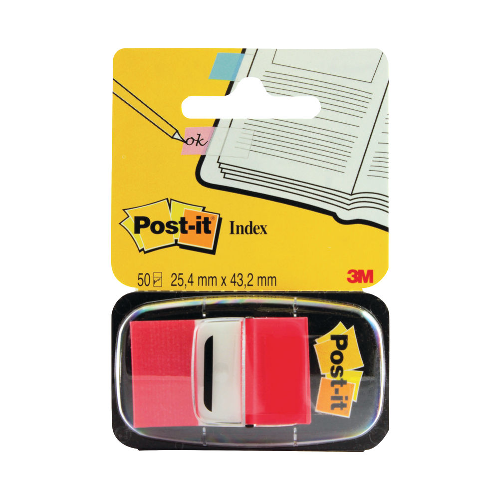 Post-it 25mm Red Index Tabs, Pack of 50 | 680-1