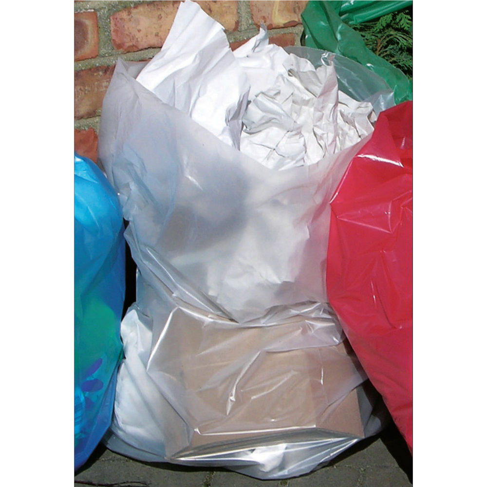 2Work Polythene Bags 90L Clear 50 per Roll (Pack of 250) 2W06255